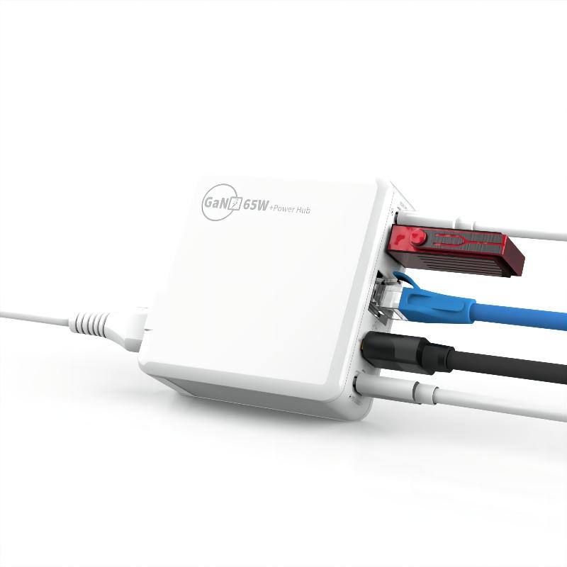 USB docking station 5 in 1 and 65W GaN charger